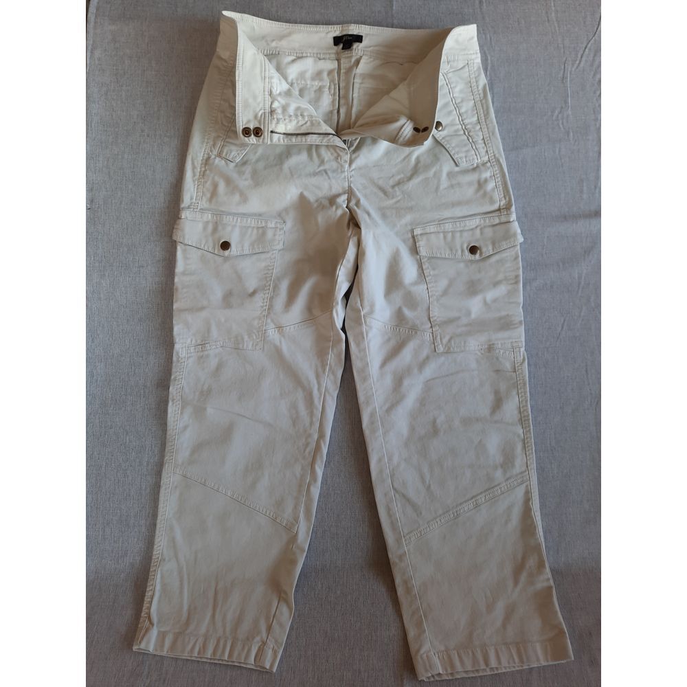 J.Crew Women 10 Camp Utility Outdoor Pockets Cotton Cargo White‎ Ankle Pants
